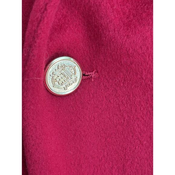 Forecaster of Boston Made In USA Red 100% Wool Long Maxi Coat Women's Size 13/14 - Picture 2 of 7